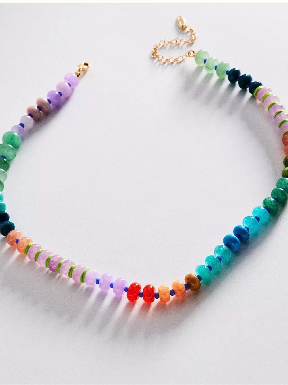 Anthropologie Rainbow Stone Necklace
